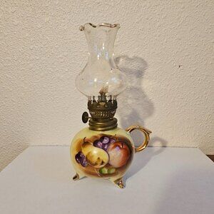 ENESCO Hand Painted Mini Oil Lamp w/Gold Trim